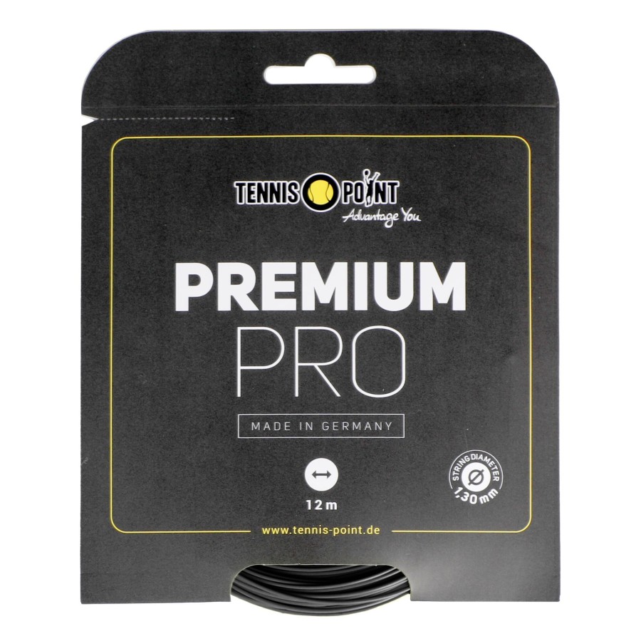 Tennissnaren Tennis-Point | Premium Pro Set Snaren 12M Zwart