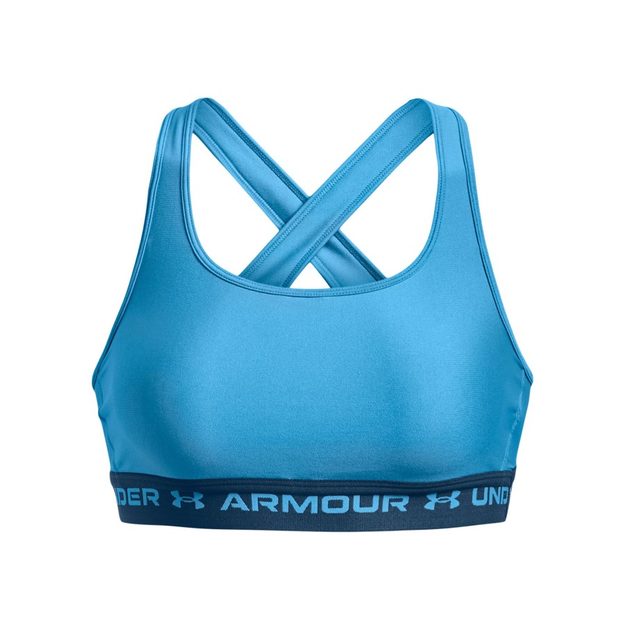 Tenniskleding Under Armour | Crossback Mid Sport-Bh Dames Blauw