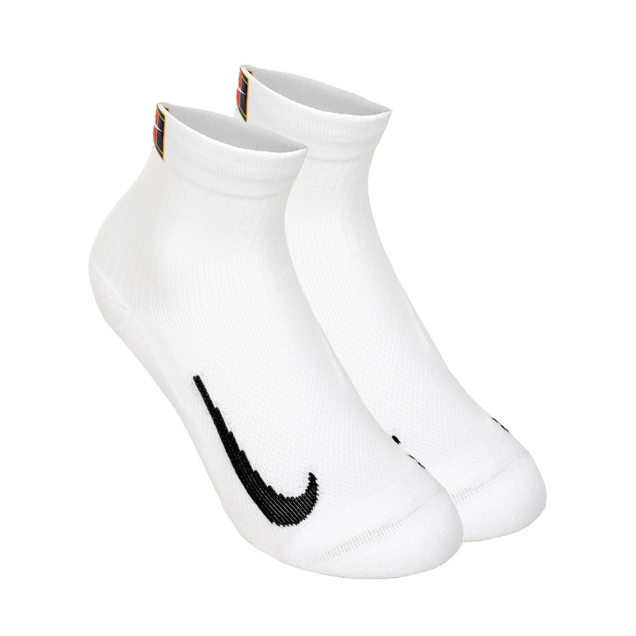 Tenniskleding Nike | Court Multiplier Max Sportsokken Verpakking 2 Stuks Wit, Zwart