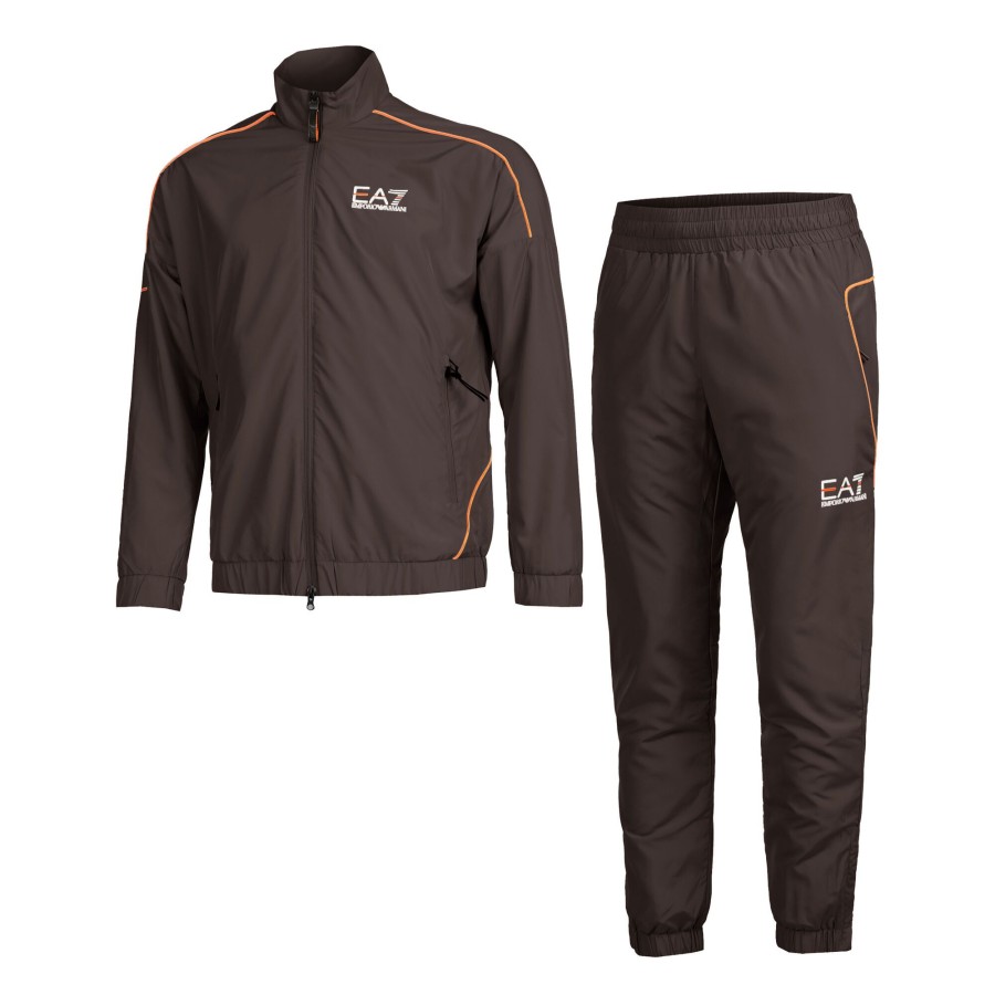 Tenniskleding EA7 | Trainingspak Heren Antraciet, Oranje