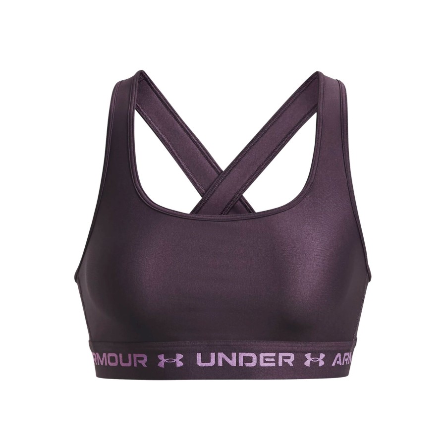 Tenniskleding Under Armour | Crossback Mid Sport-Bh Dames Paars