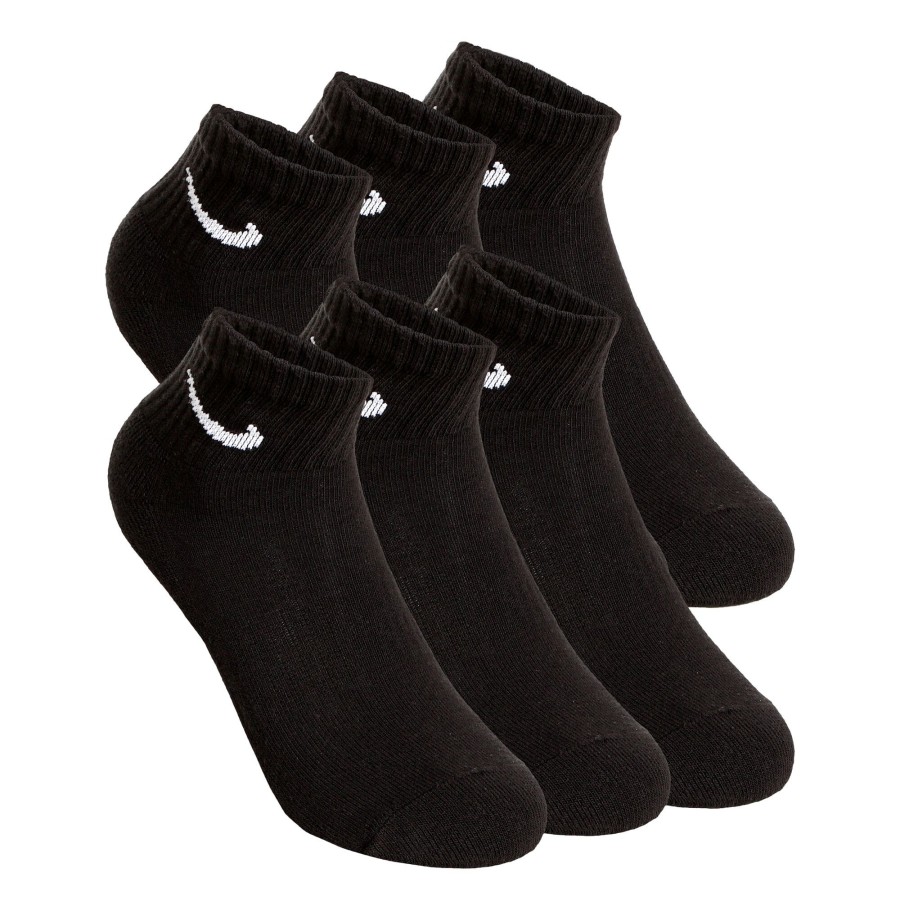 Tenniskleding Nike | Everyday Cushioned Ankle Sportsokken Verpakking 6 Stuks Zwart