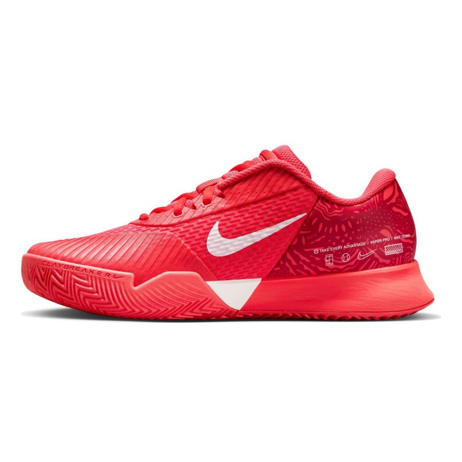 Tennisschoenen Nike | Court Vapor Pro 2 Gravelschoen Heren Neonroze, Rood