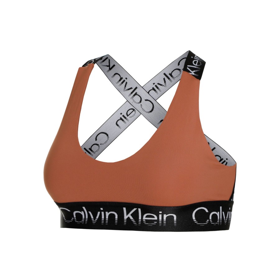 Tenniskleding Calvin Klein | Medium Support Sport-Bh Dames Roest, Zwart