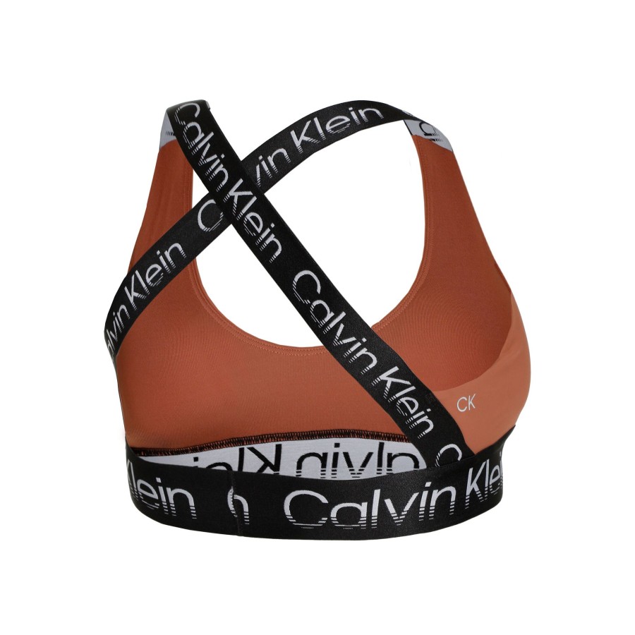 Tenniskleding Calvin Klein | Medium Support Sport-Bh Dames Roest, Zwart