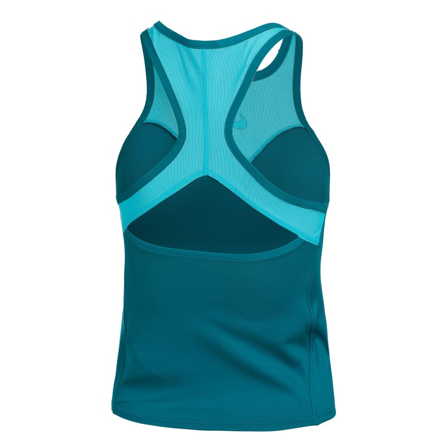 Tenniskleding Nike | Dri-Fit Court Slam Solid Tanktop Dames Petrolblauw, Turkoois