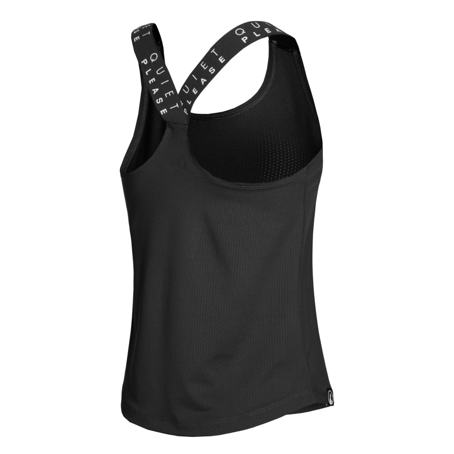 Tenniskleding Quiet Please | Serve & Volley Tanktop Dames Zwart