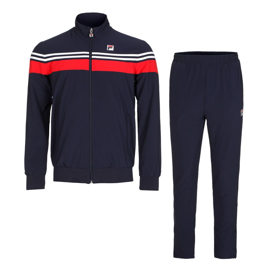 Tenniskleding Fila | Bruno Trainingspak Heren Donkerblauw, Rood