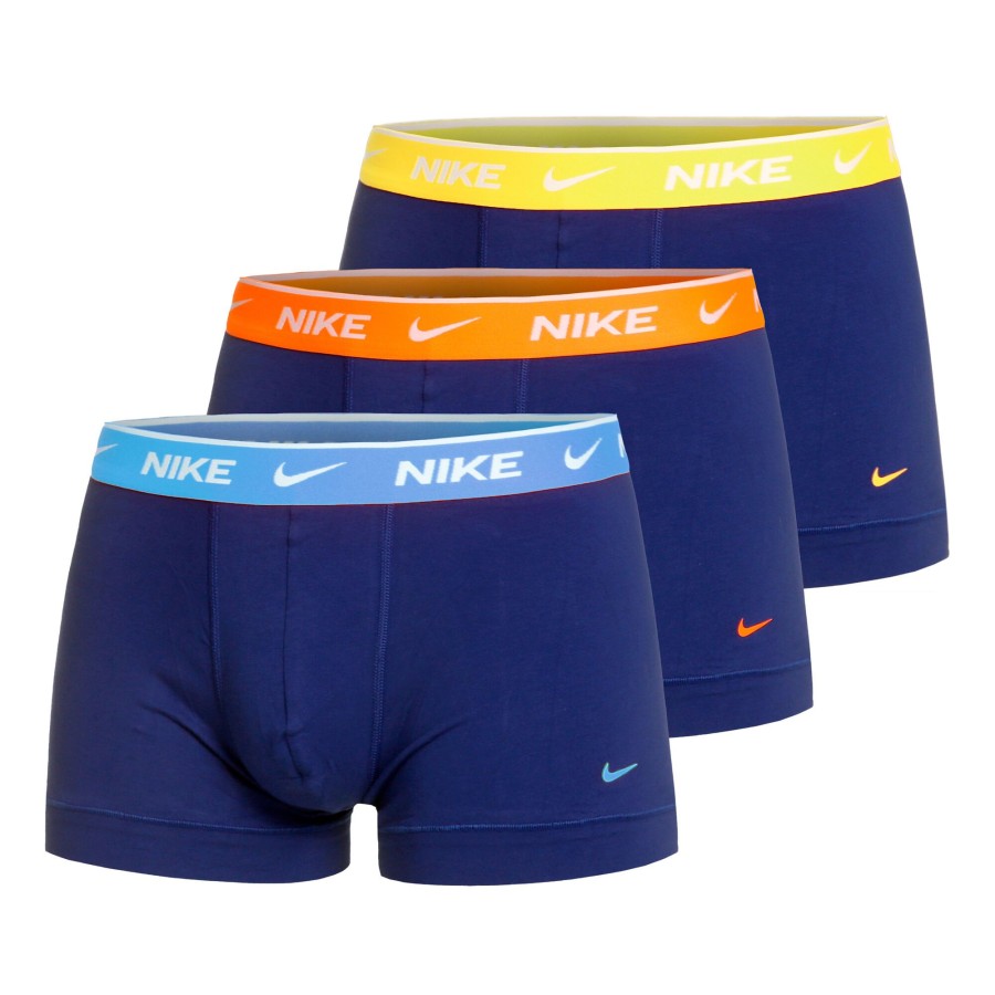 Tenniskleding Nike | Everyday Cotton Stretch Trunk Boxershort Verpakking 3 Stuks Heren Blauw, Veelkleurig