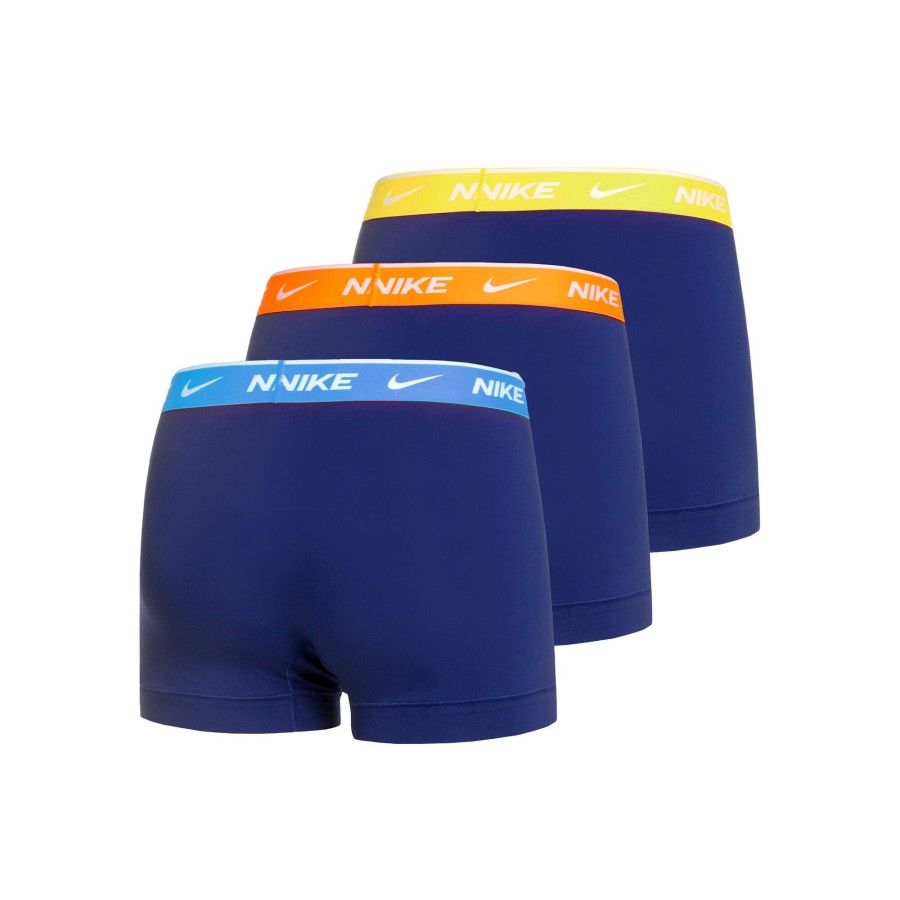 Tenniskleding Nike | Everyday Cotton Stretch Trunk Boxershort Verpakking 3 Stuks Heren Blauw, Veelkleurig