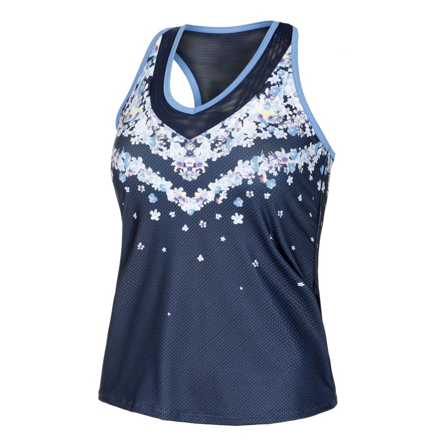 Tenniskleding Lucky in Love | Forget Me Not With Bra Tanktop Dames Donkerblauw, Wit