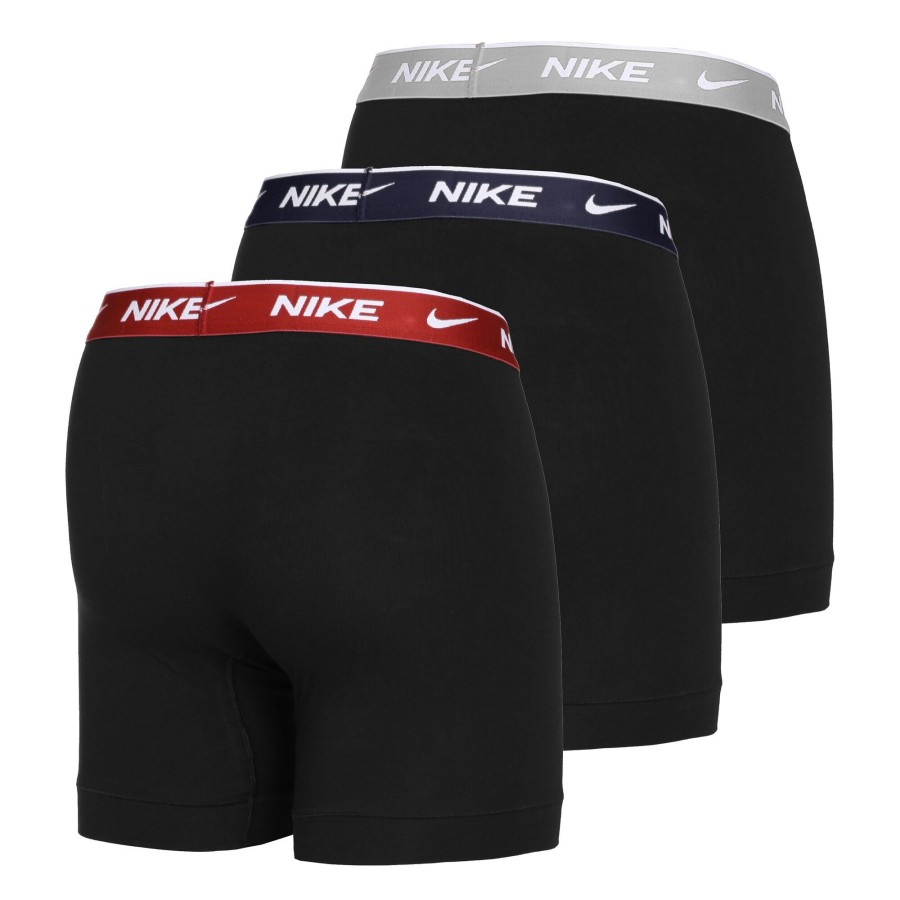 Tenniskleding Nike | Everyday Cotton Stretch Brief Boxershort Verpakking 3 Stuks Heren Zwart, Veelkleurig