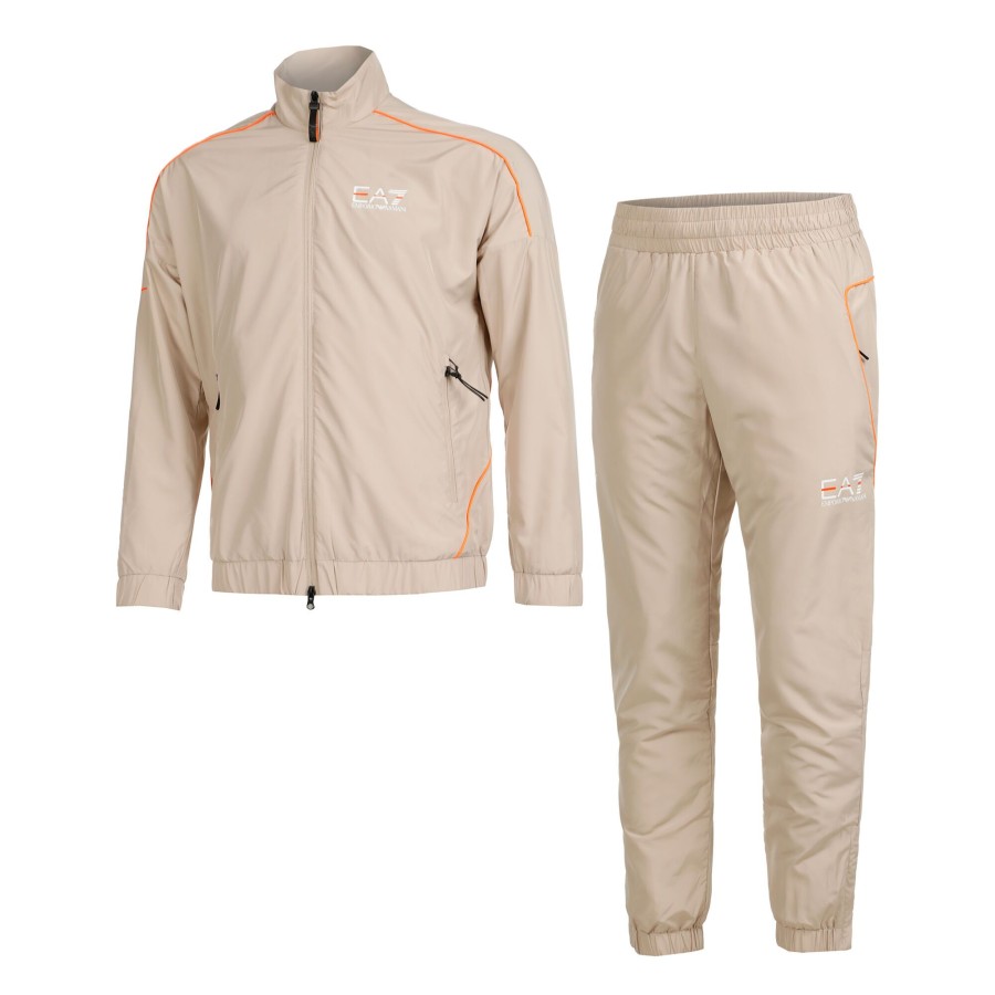 Tenniskleding EA7 | Trainingspak Heren Beige, Oranje