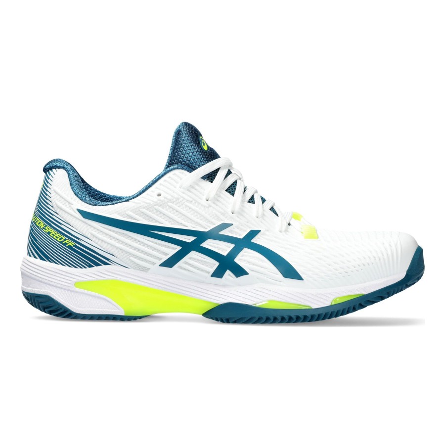Tennisschoenen ASICS | Solution Speed Ff 2 Gravelschoen Heren Wit, Petrolblauw