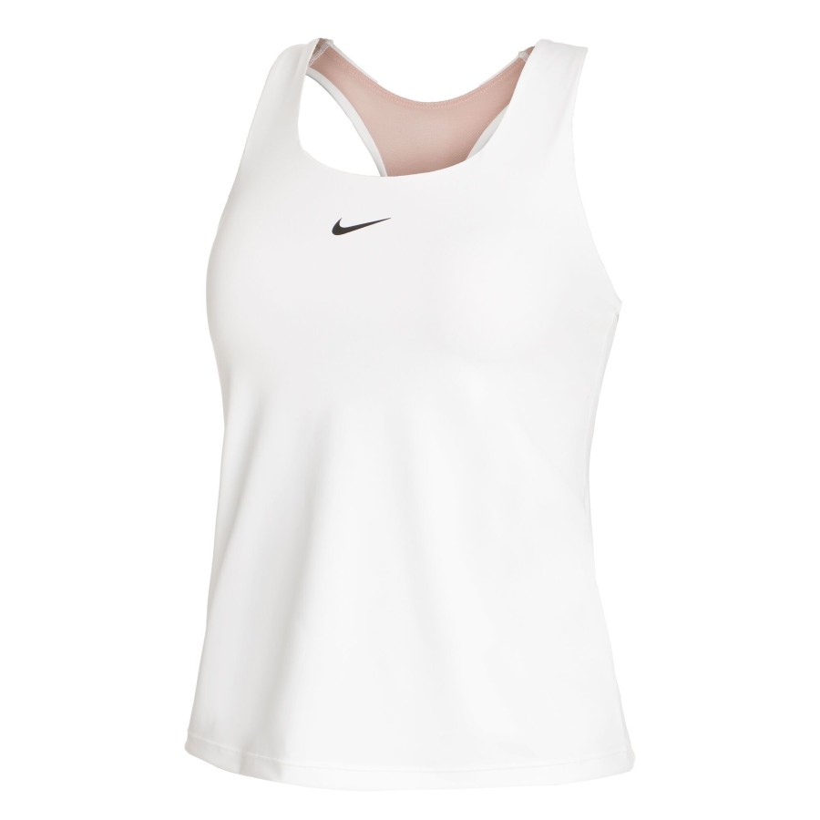 Tenniskleding Nike | Dri-Fit Swoosh Bra Tanktop Dames Wit