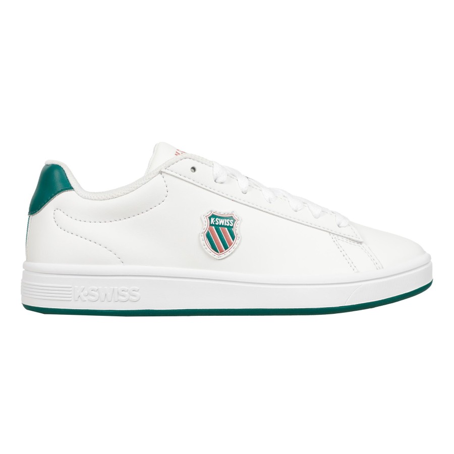 Tennisschoenen K-Swiss | Court Shield Vrijtijdsschoen Dames Wit, Donkergroen