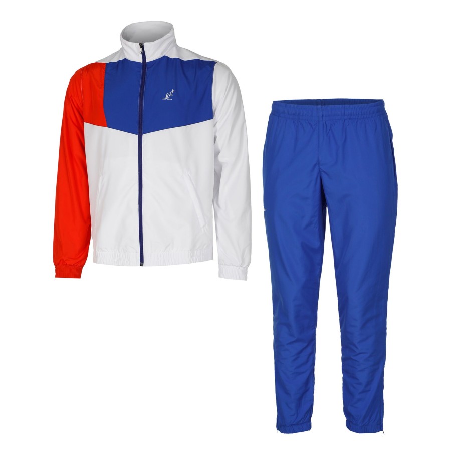 Tenniskleding Australian | Smash Color Block Trainingspak Heren Wit