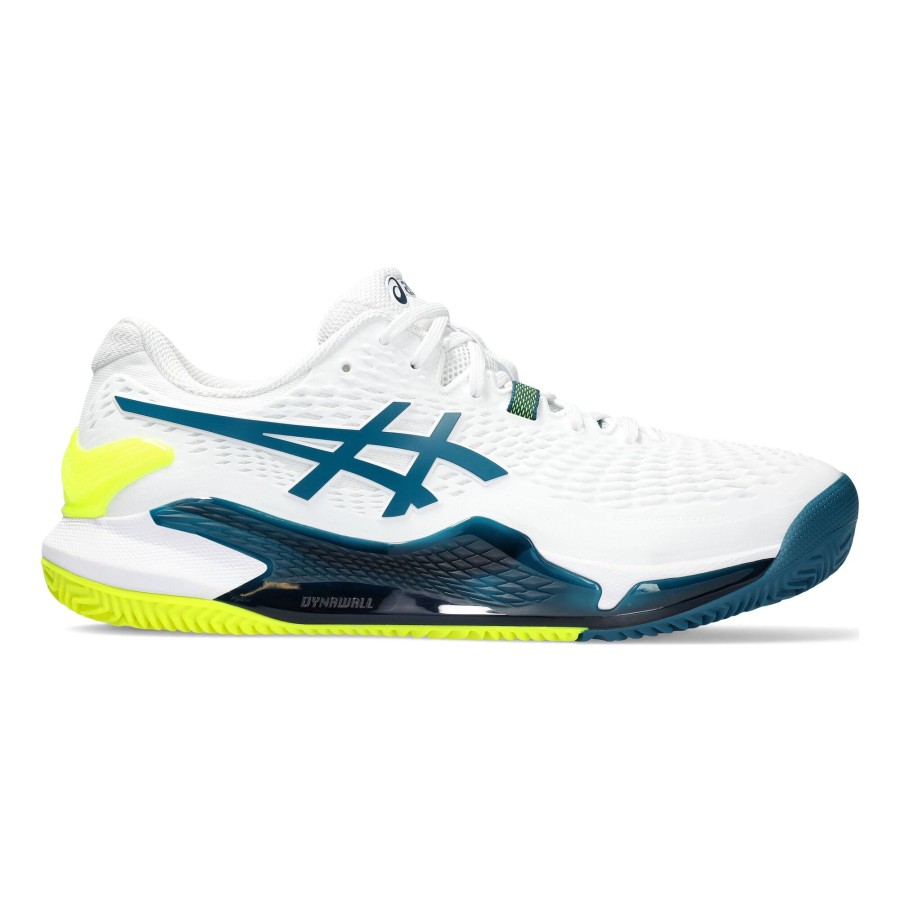 Tennisschoenen ASICS | Gel-Resolution 9 Gravelschoen Heren Wit, Petrolblauw