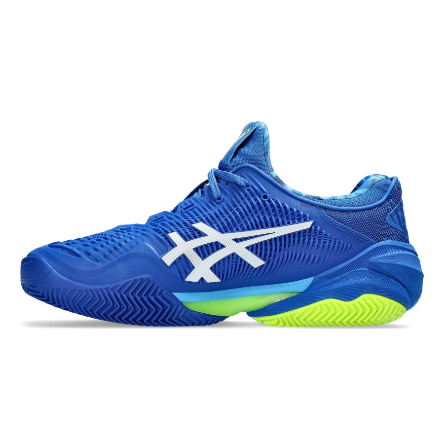 Tennisschoenen ASICS | Court Ff 3 Novak Gravelschoen Heren Blauw, Neongroen