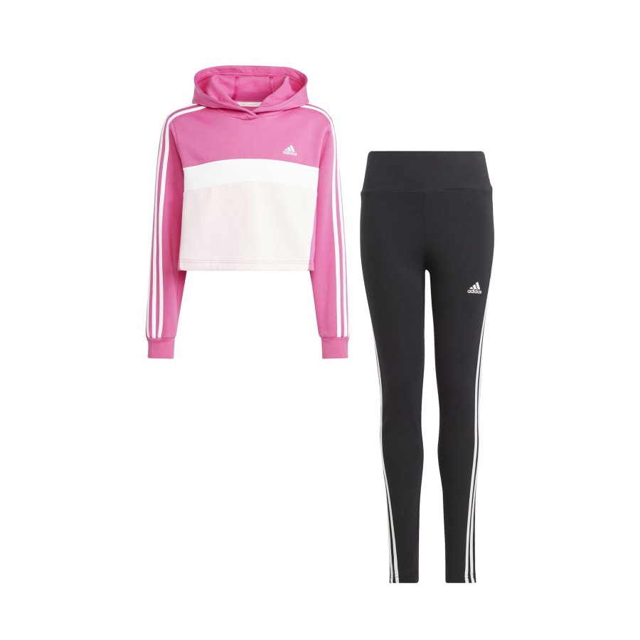 Tenniskleding adidas | 3 Stripes Tiberio Cropped Trainingspak Meisjes