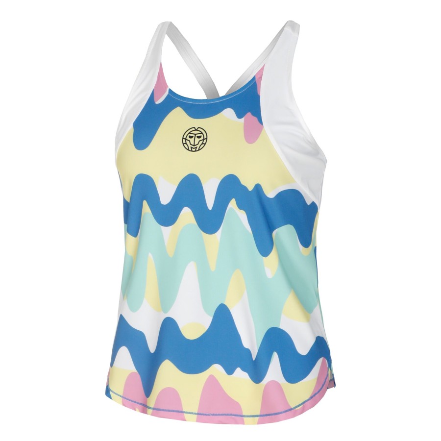 Tenniskleding BIDI BADU | Good Vibes Tanktop Dames Wit, Veelkleurig