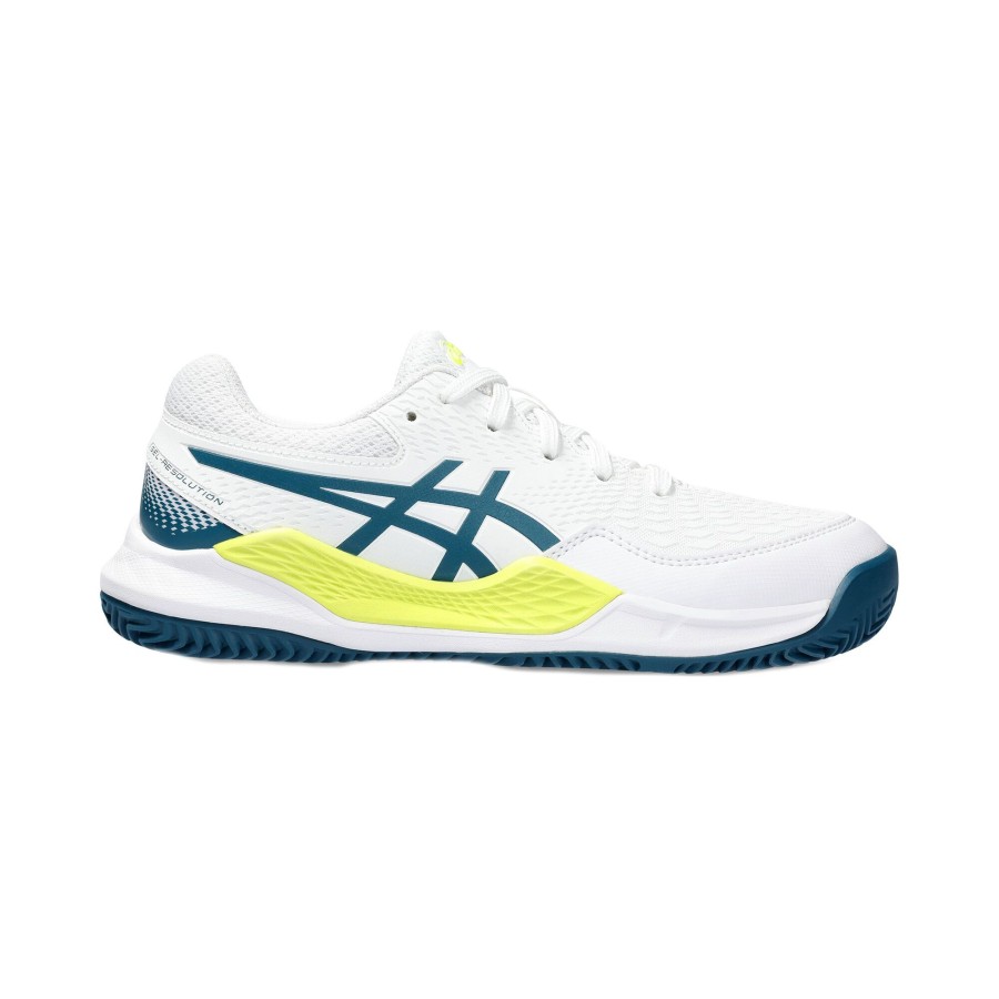 Tennisschoenen ASICS | Gel-Resolution 9 Gs Gravelschoen Kinderen Wit, Petrolblauw