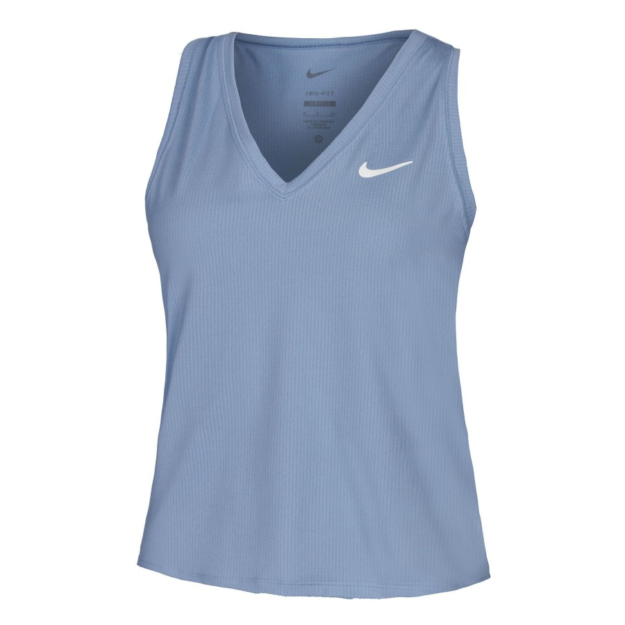Tenniskleding Nike | Dri-Fit Court Tanktop Dames Blaugrau