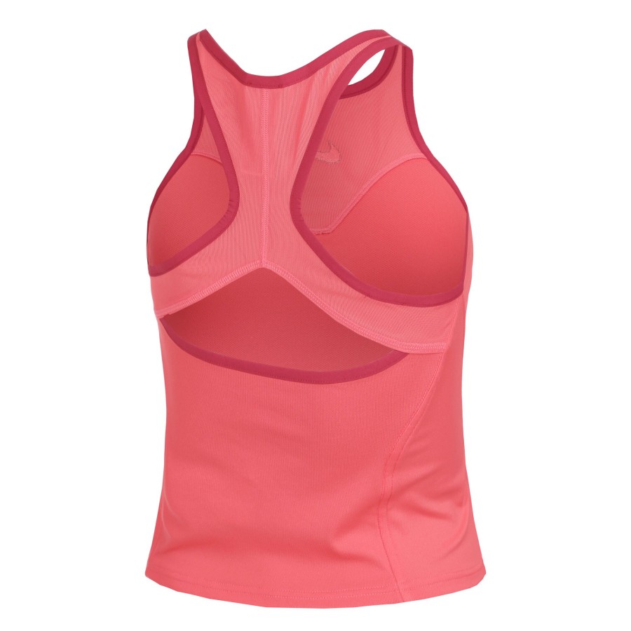 Tenniskleding Nike | Dri-Fit Court Slam Solid Tanktop Dames Koraal, Donkerrood