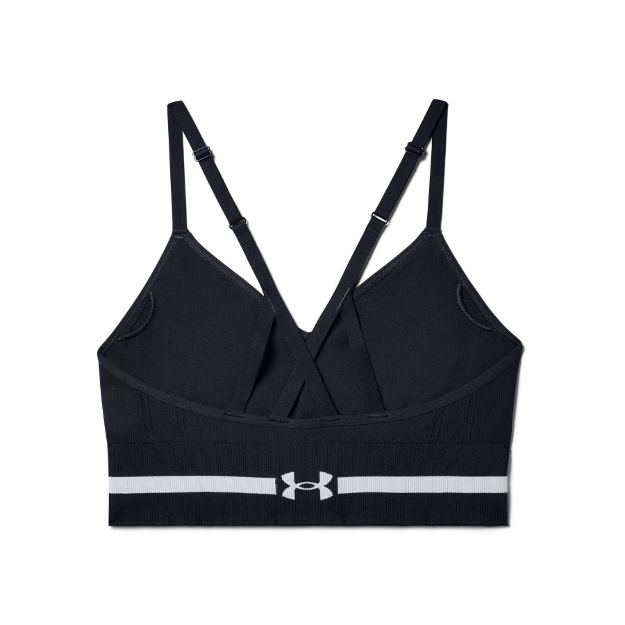 Tenniskleding Under Armour | Seamless Low Long Sport-Bh Dames Zwart, Lichtgrijs