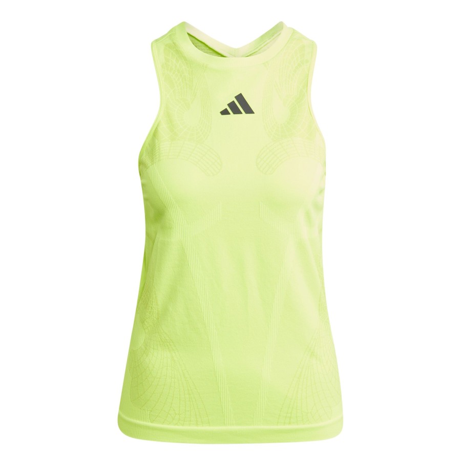 Tenniskleding adidas | Pro Y-Tank Tanktop Dames Limoen