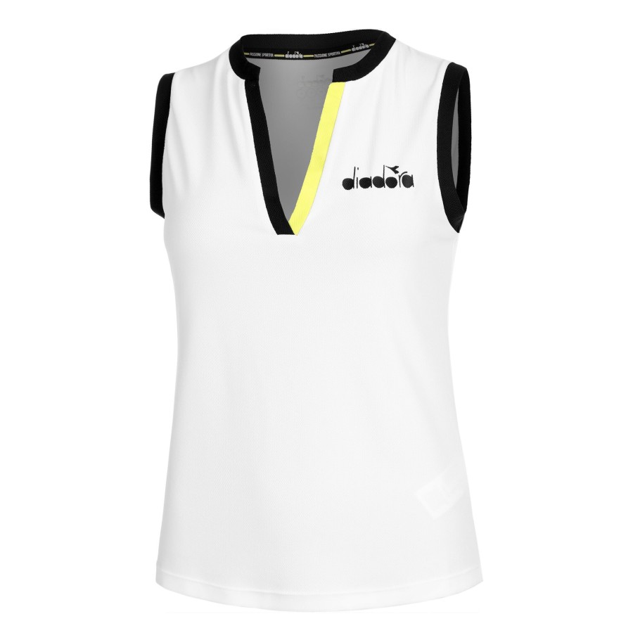 Tenniskleding Diadora | Icon Tanktop Dames Wit, Zwart