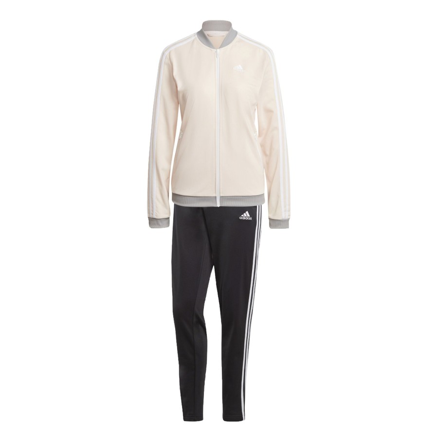 Tenniskleding adidas | Essentials 3-Stripes Trainingspak Dames Zwart, Creme