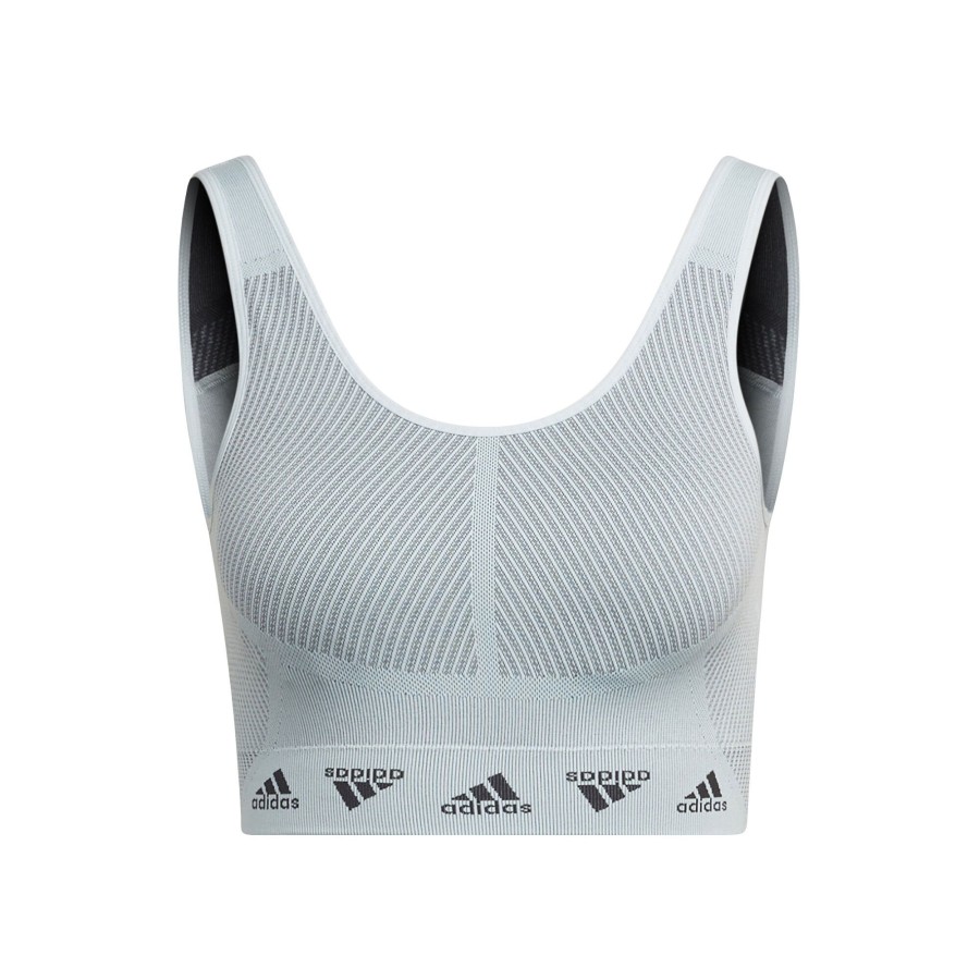 Tenniskleding adidas | Aeroknit Sport-Bh Dames Blauw