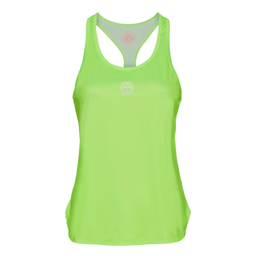Tenniskleding BIDI BADU | Mea Tech Tanktop Dames Neongroen, Wit