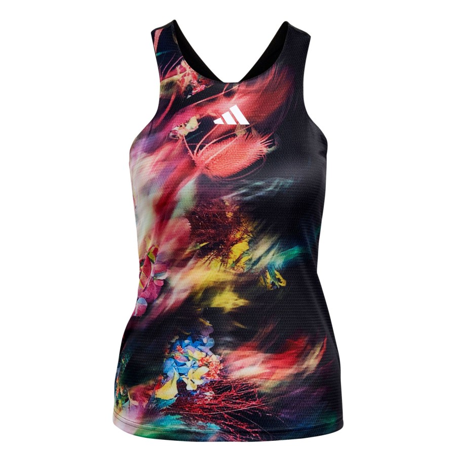 Tenniskleding adidas | Melbourne Y- Tanktop Dames Zwart, Veelkleurig