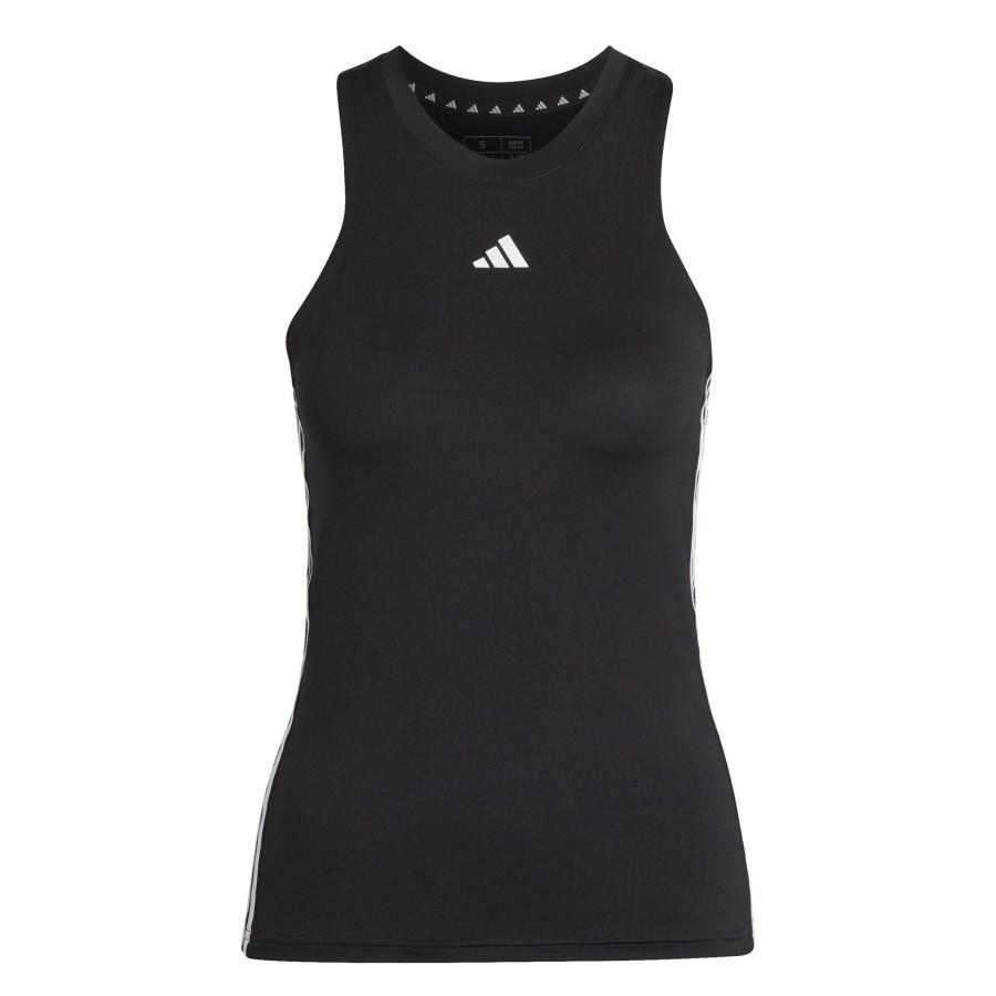Tenniskleding adidas | Essentials Aeroready Train Regular 3-Stripes Tanktop Dames Zwart