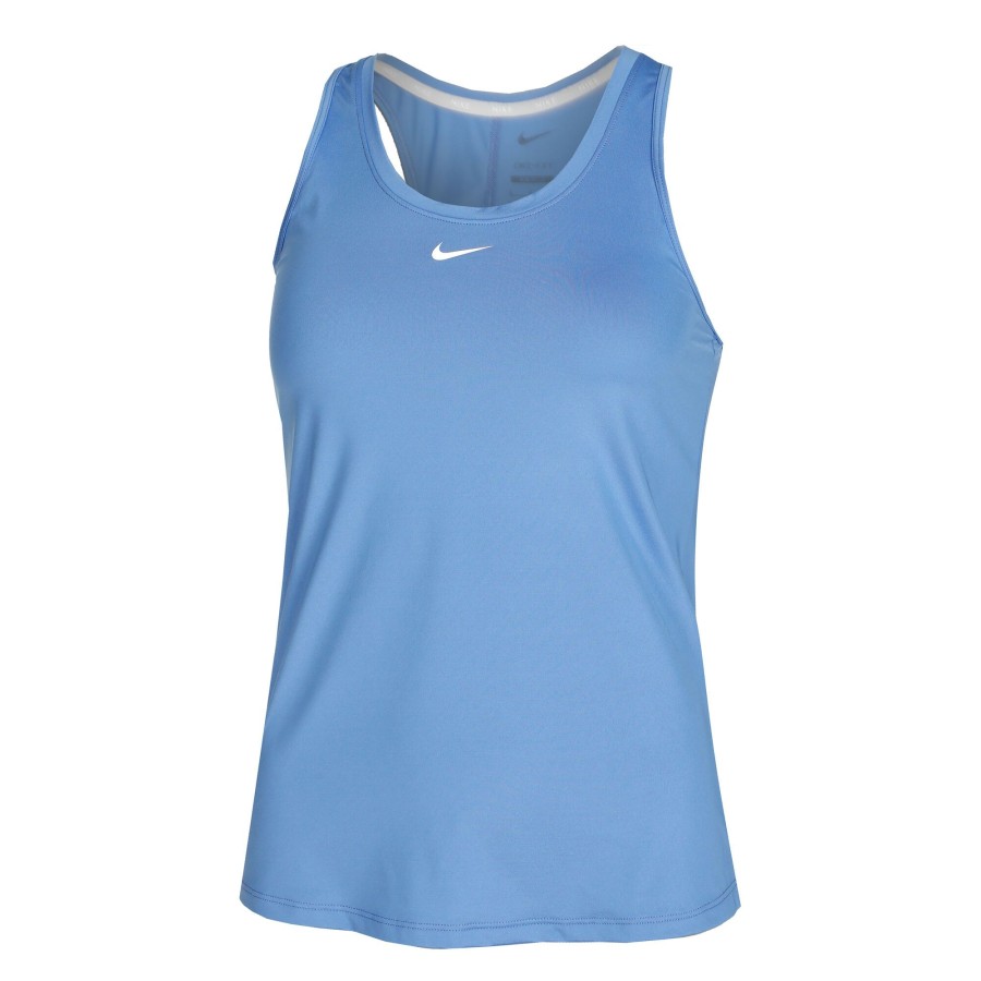 Tenniskleding Nike | Dri-Fit One Slim Tanktop Dames Lichtblauw