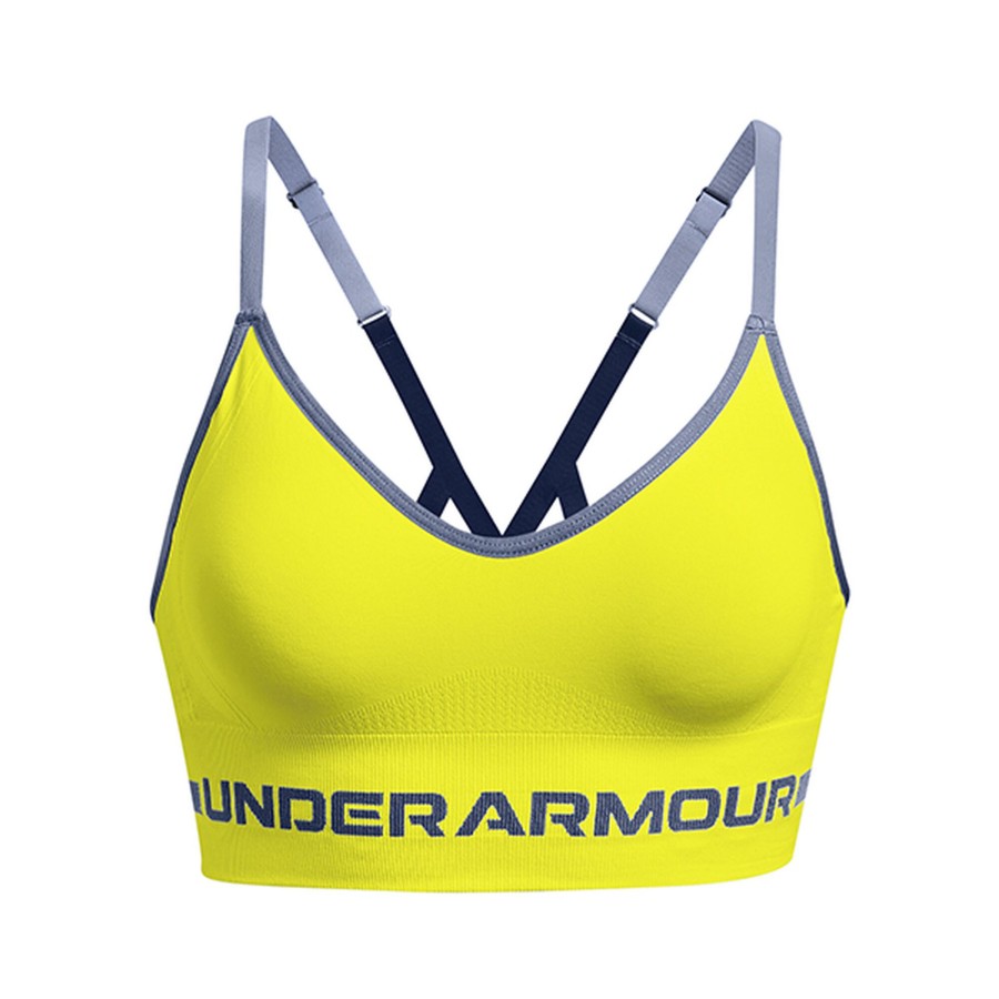 Tenniskleding Under Armour | Seamless Low Long Sport-Bh Dames Geel