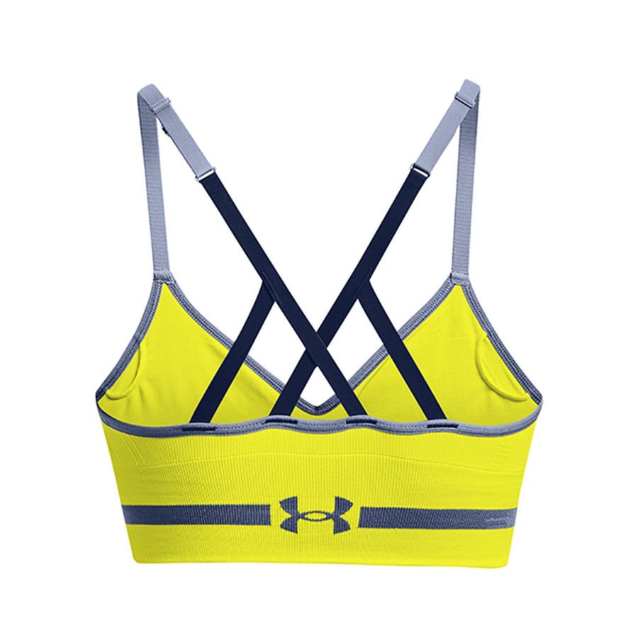 Tenniskleding Under Armour | Seamless Low Long Sport-Bh Dames Geel