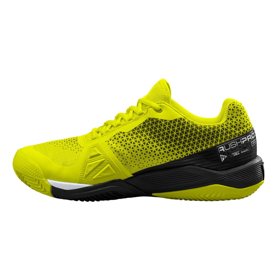 Tennisschoenen Wilson | Rush Pro 4.0 Gravelschoen Heren Neongeel, Zwart