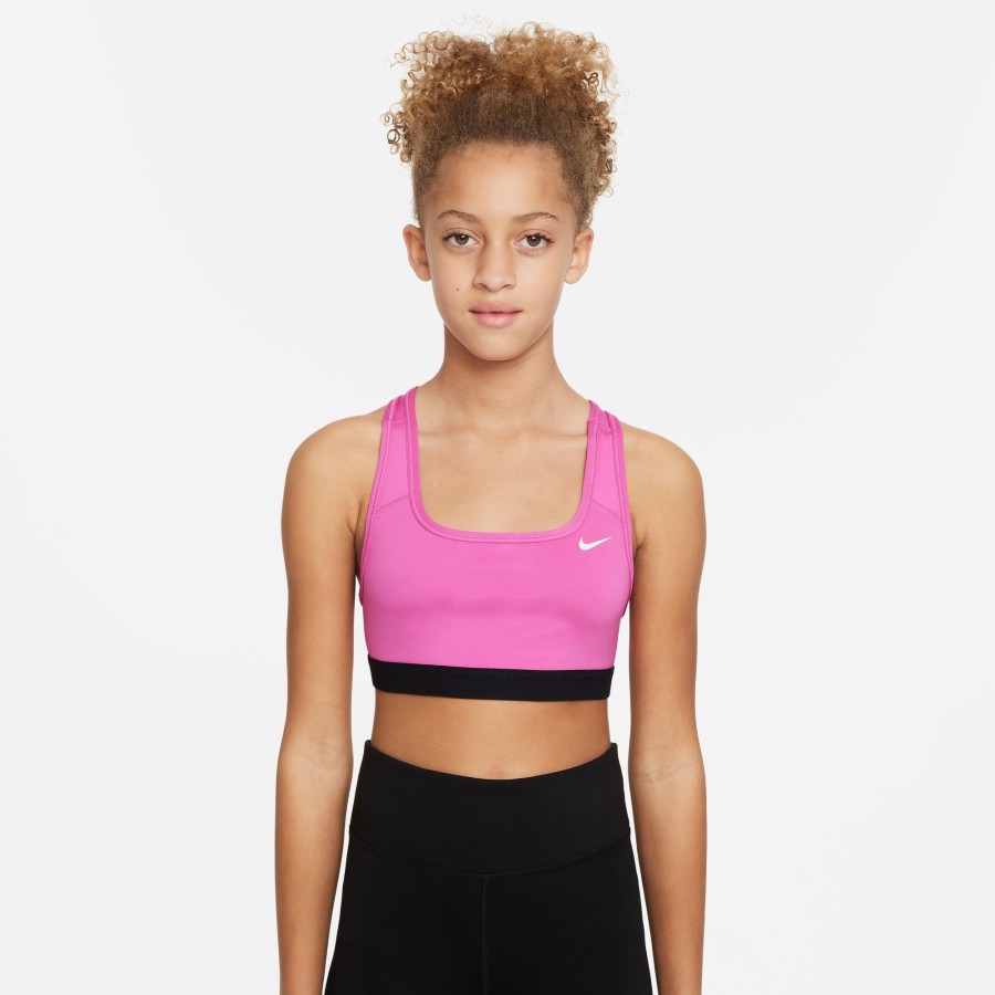 Tenniskleding Nike | Swoosh Sport-Bh Meisjes Pink, Zwart
