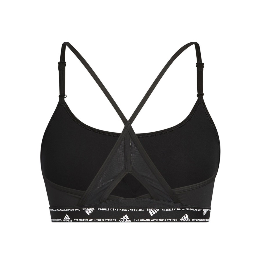 Tenniskleding adidas | Aeroreact Low-Support 3 Stripes Sport-Bh Dames Zwart