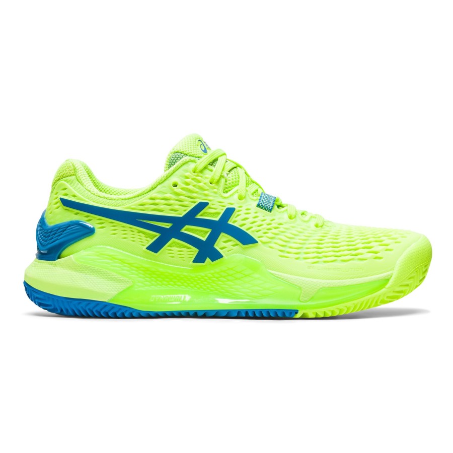 Tennisschoenen ASICS | Gel-Resolution 9 Gravelschoen Dames Neongroen, Blauw