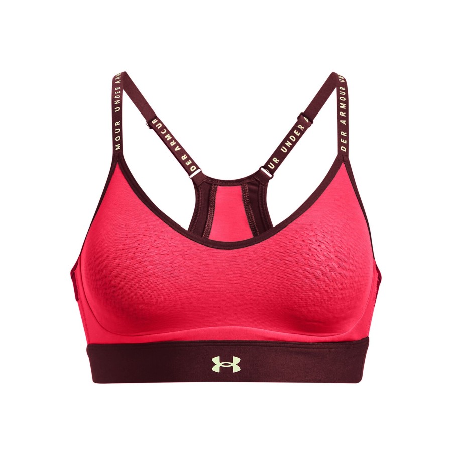 Tenniskleding Under Armour | Infinity Low Sport-Bh Dames Lichtrood, Donkerrood