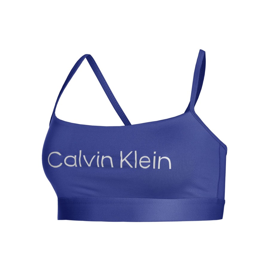 Tenniskleding Calvin Klein | Low Support Sport-Bh Dames Blauw
