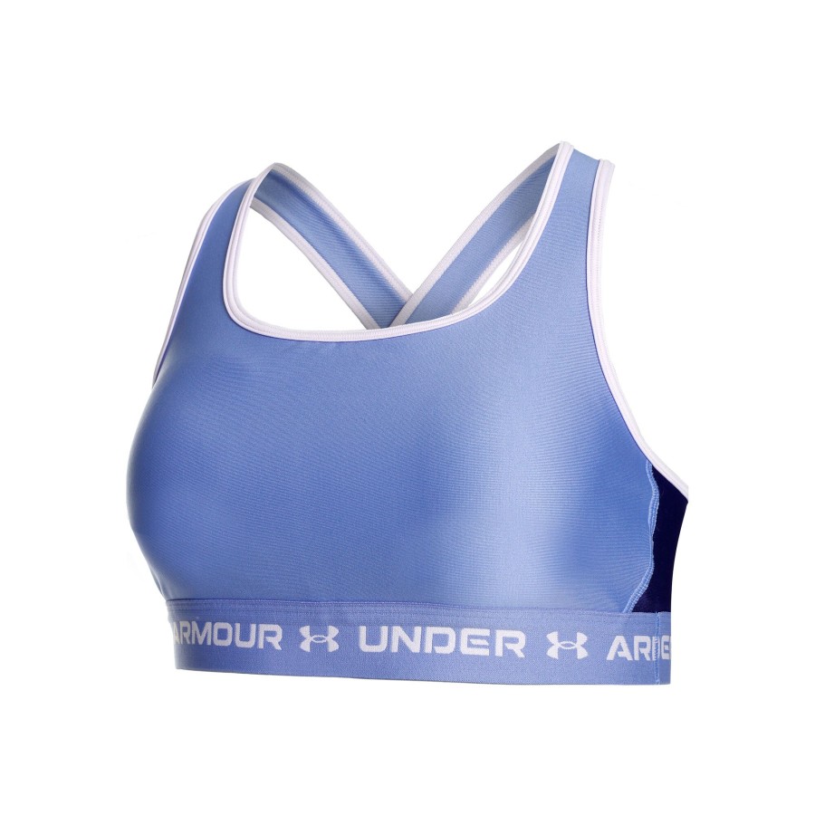 Tenniskleding Under Armour | Crossback Mid Sport-Bh Dames Blauw