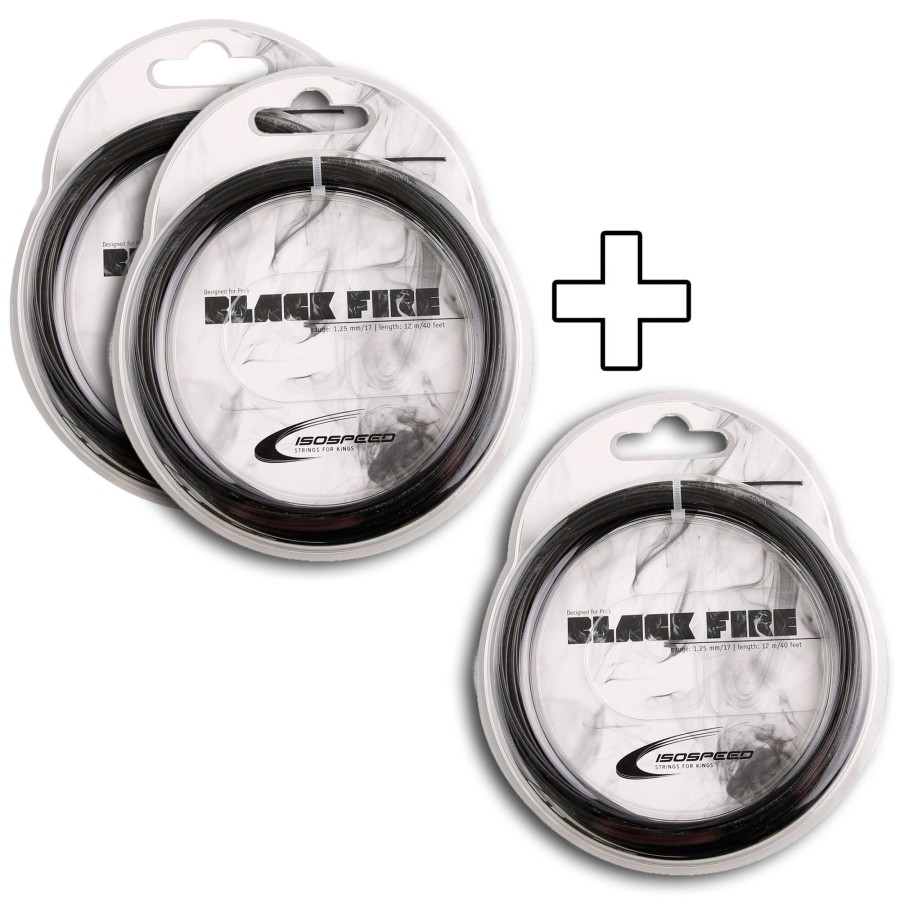 Tennissnaren Isospeed | Black Fire (2+1 Aktion) Set Snaren 12M