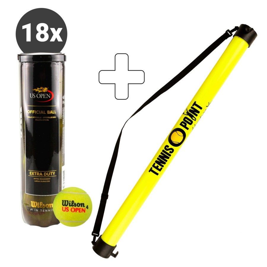 Tennisballen Wilson | Us Open 18X Verpakking 4 Stuks Plus Ballenverzamelbuis