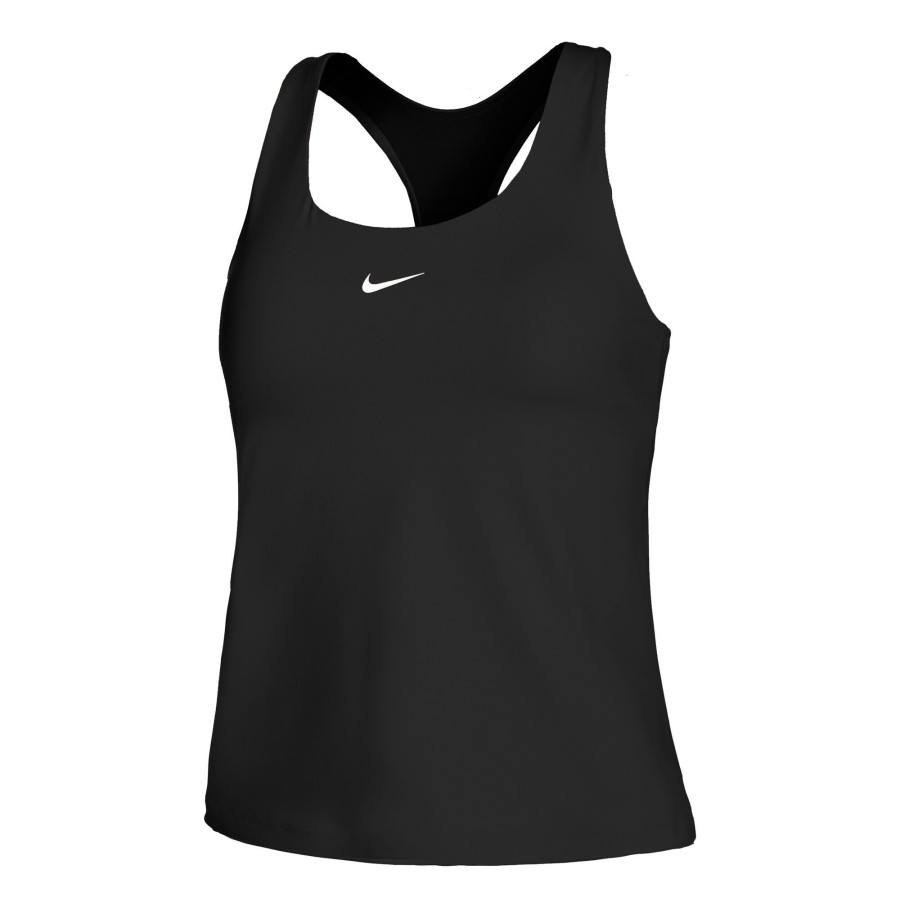 Tenniskleding Nike | Dri-Fit Swoosh Bra Tanktop Dames Zwart