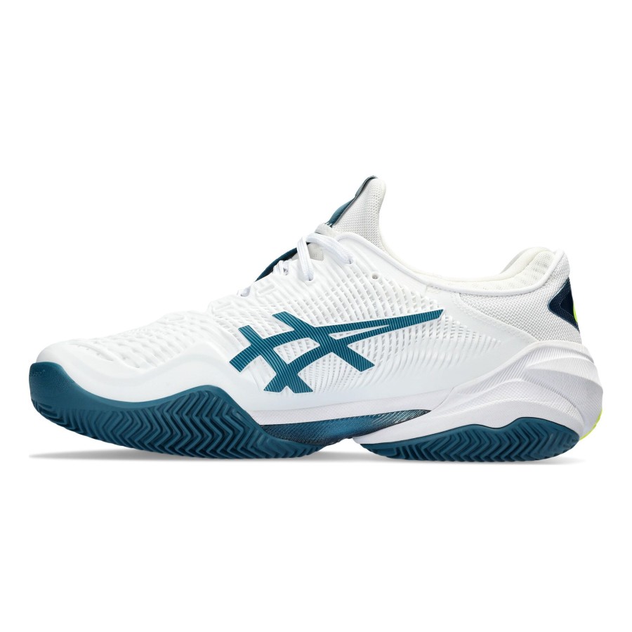 Tennisschoenen ASICS | Court Ff 3 Gravelschoen Heren Wit, Petrolblauw